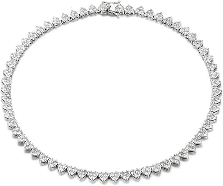 Heart Shaped Tennis Necklace
