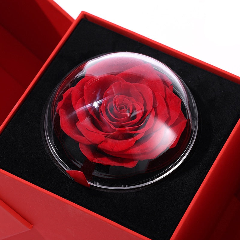 I Love You in 100 Languages Necklaces - With Long Lasting Preserved Rose - To My Love