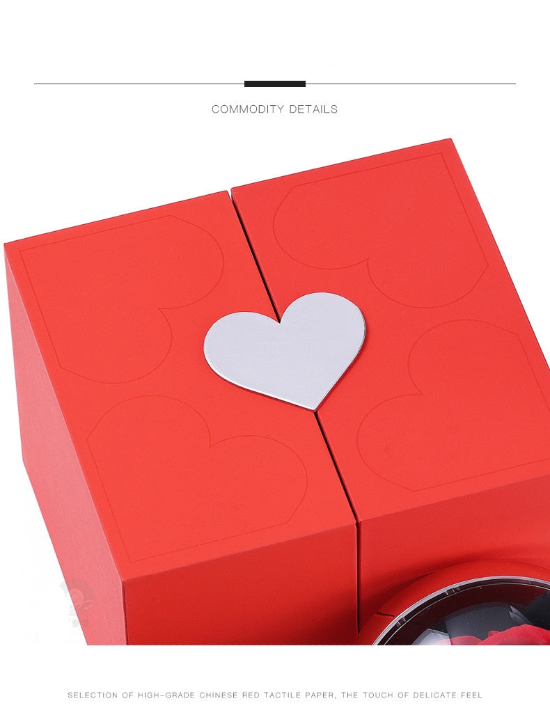 I Love You in 100 Languages Necklaces - With Long Lasting Preserved Rose - To My Love