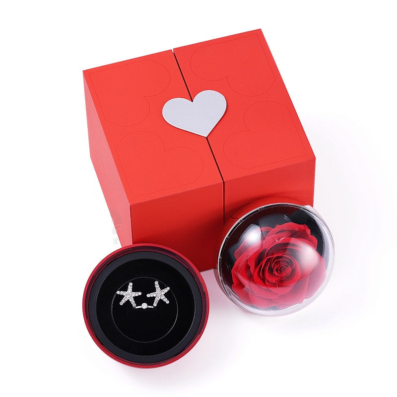 I Love You in 100 Languages Necklaces - With Long Lasting Preserved Rose - To My Love