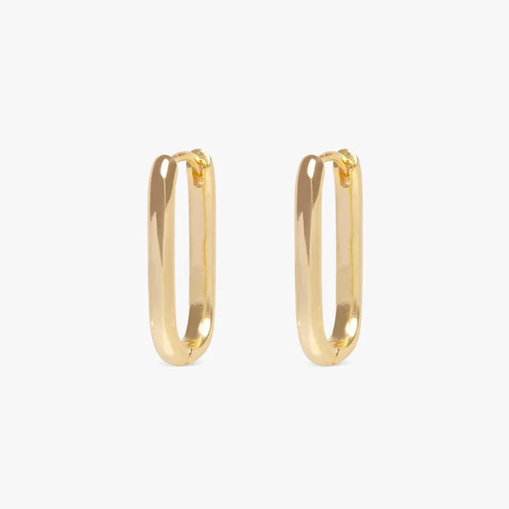 2PCS New Gold Color Square Hoop Earrings Women Men Stainless Steel Huggie Minimalist Punk Unisex Rock Earrings Piercing Jewelry