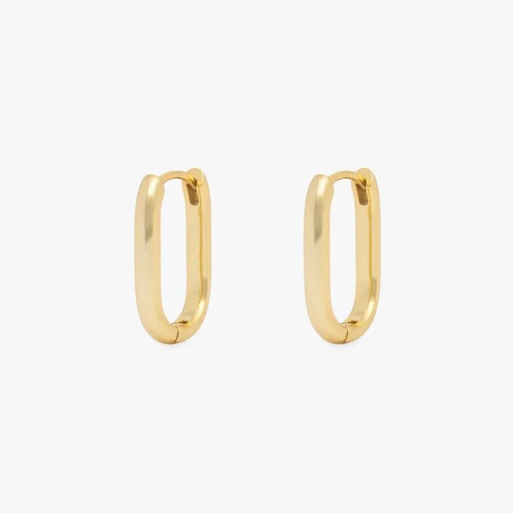 2PCS New Gold Color Square Hoop Earrings Women Men Stainless Steel Huggie Minimalist Punk Unisex Rock Earrings Piercing Jewelry
