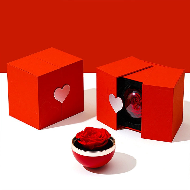 I Love You in 100 Languages Necklaces - With Long Lasting Preserved Rose - To My Love