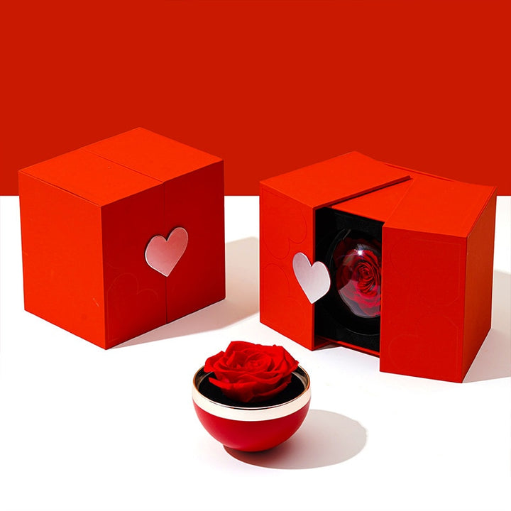 I Love You in 100 Languages Necklaces - With Long Lasting Preserved Rose - To My Love