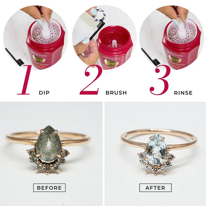 Fine Jewelry Cleaner With Dip Tray and Brush