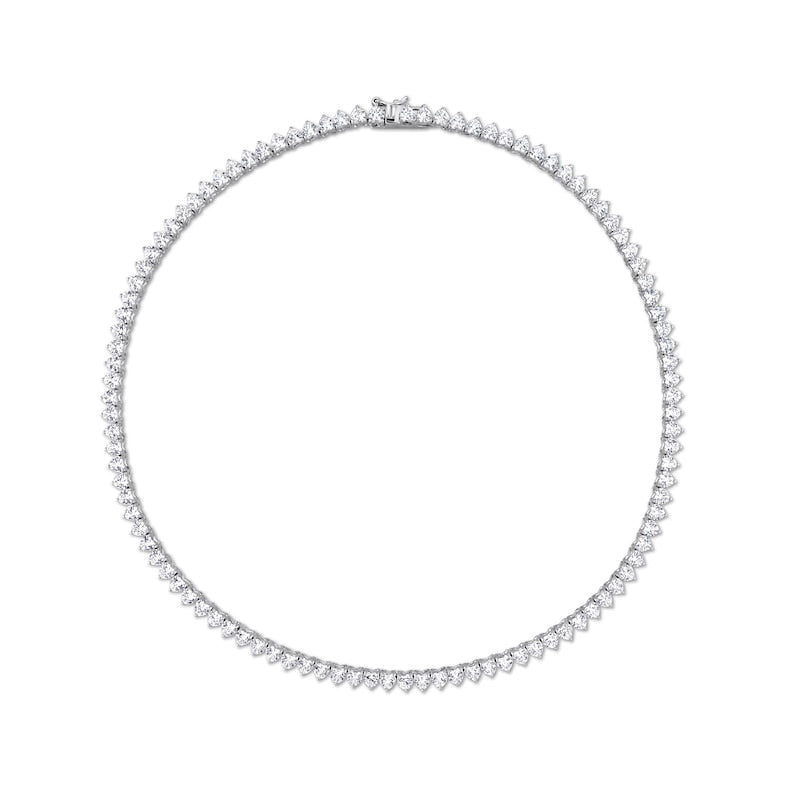 Heart Shaped Tennis Necklace