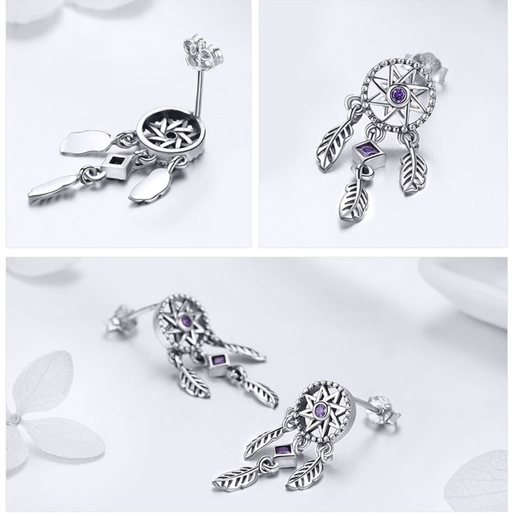 Dreamcatcher Amethyst Earrings