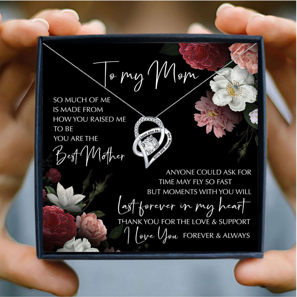 To My Mom Time May Fly Love Knot Necklace