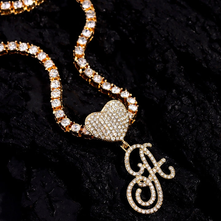 Heart Charm Initial Necklace