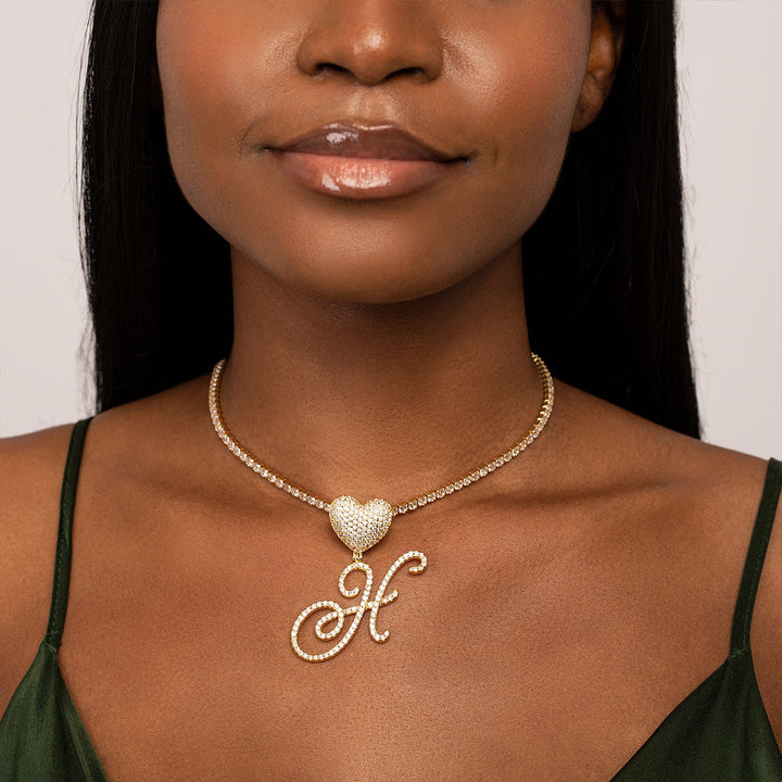 Heart Charm Initial Necklace