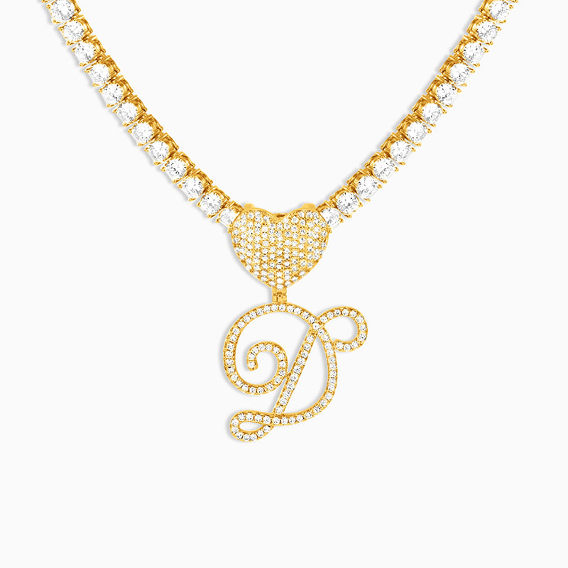 Heart Charm Initial Necklace