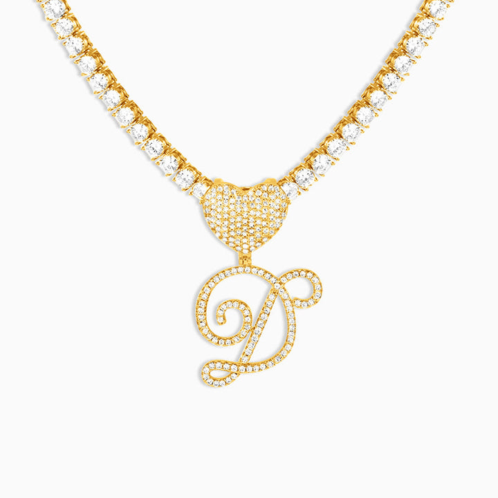 Heart Charm Initial Necklace